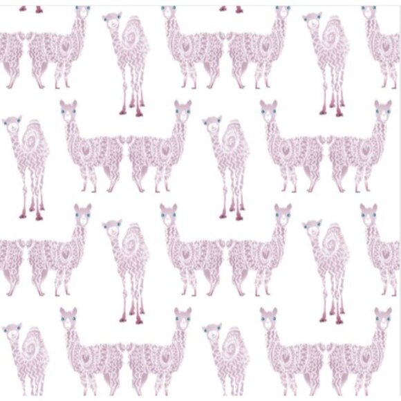 Alpaca Wallpaper Purple Pink Alpacas and Camels Double Roll 56 Sq Ft New - Picture 1 of 11